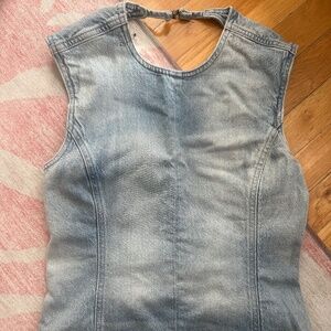 Zara Denim Open Back Top